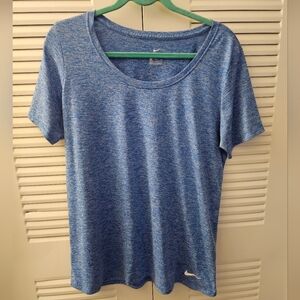 Nike Women's Heathered Blue Dri-fit Athletic Top - XL